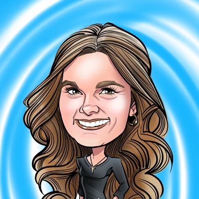 A caricature headshot of Presley